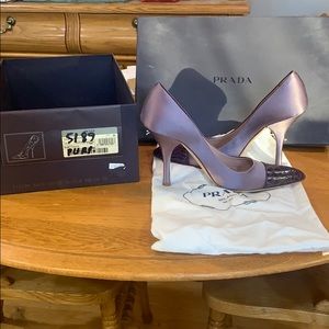 Prada Mauve Satin Heels